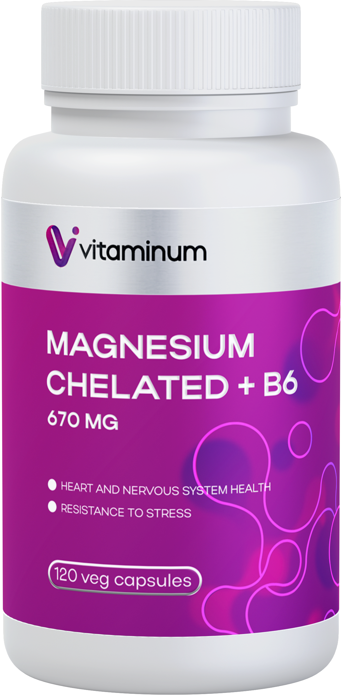  Vitaminum МАГНИЙ ХЕЛАТ + витамин В6 (670 MG) 120 капсул 800 мг  в Азове